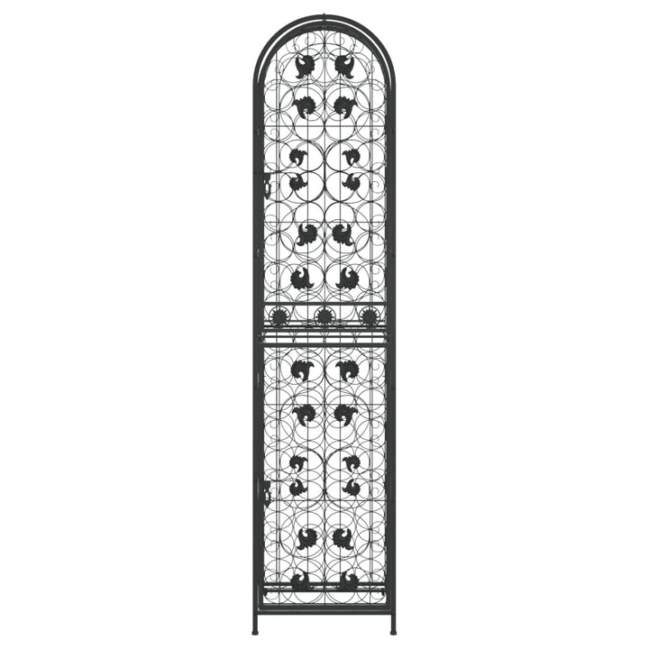 vinreol til 73 flasker 45x36x200 cm smedejern sort