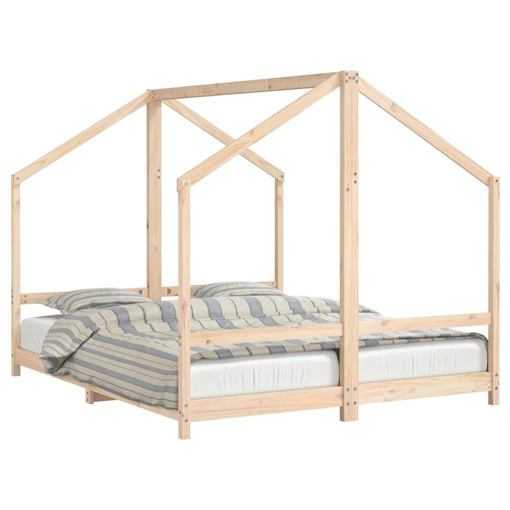 sengeramme til juniorseng 2x(80x200) cm massivt fyrretræ