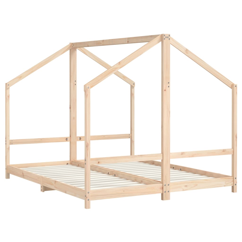 sengeramme til juniorseng 2x(80x200) cm massivt fyrretræ