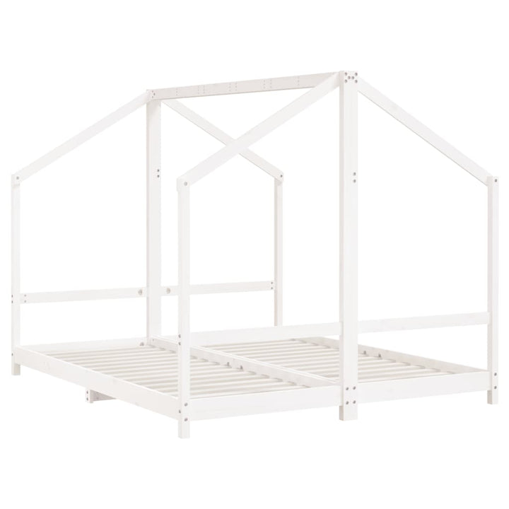 sengeramme til juniorseng 2x(80x200) cm massivt fyrretræ hvid