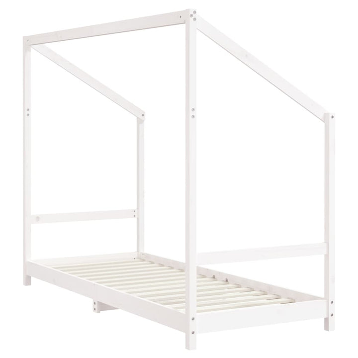 sengeramme til juniorseng 2x(80x200) cm massivt fyrretræ hvid