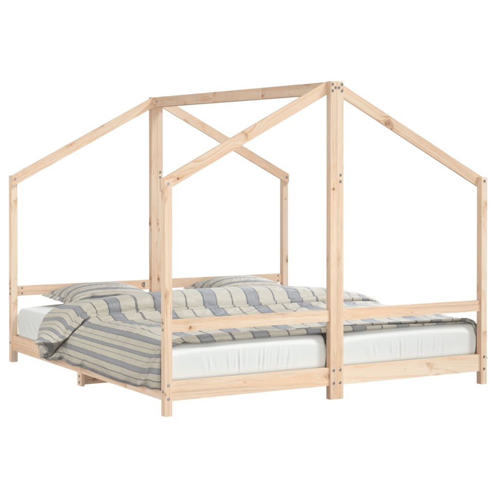 sengeramme til juniorseng 2x(90x200) cm massivt fyrretræ