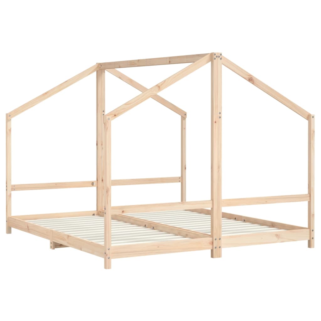 sengeramme til juniorseng 2x(90x200) cm massivt fyrretræ