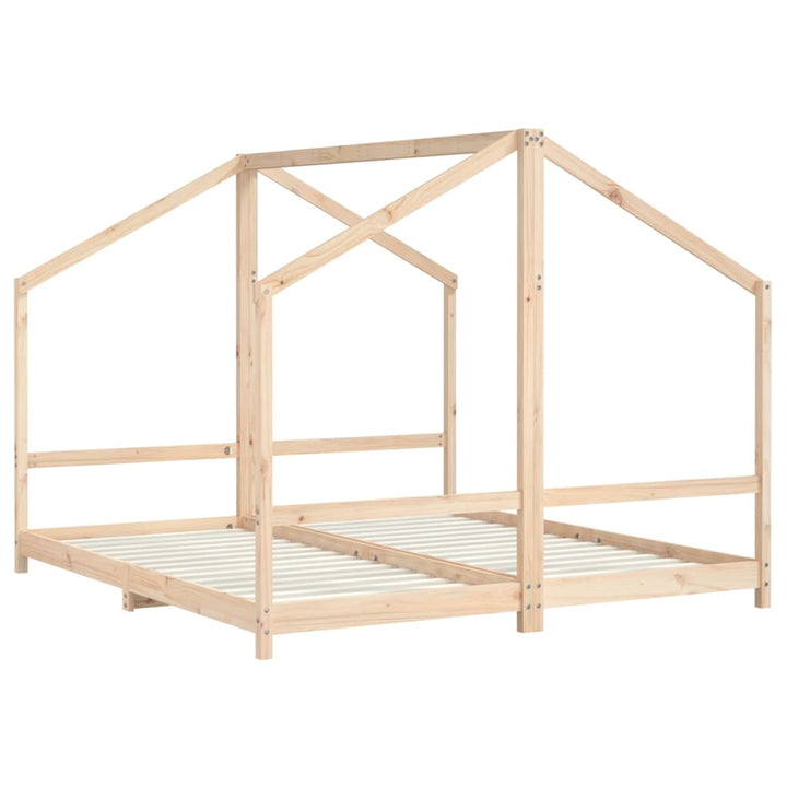 sengeramme til juniorseng 2x(90x200) cm massivt fyrretræ