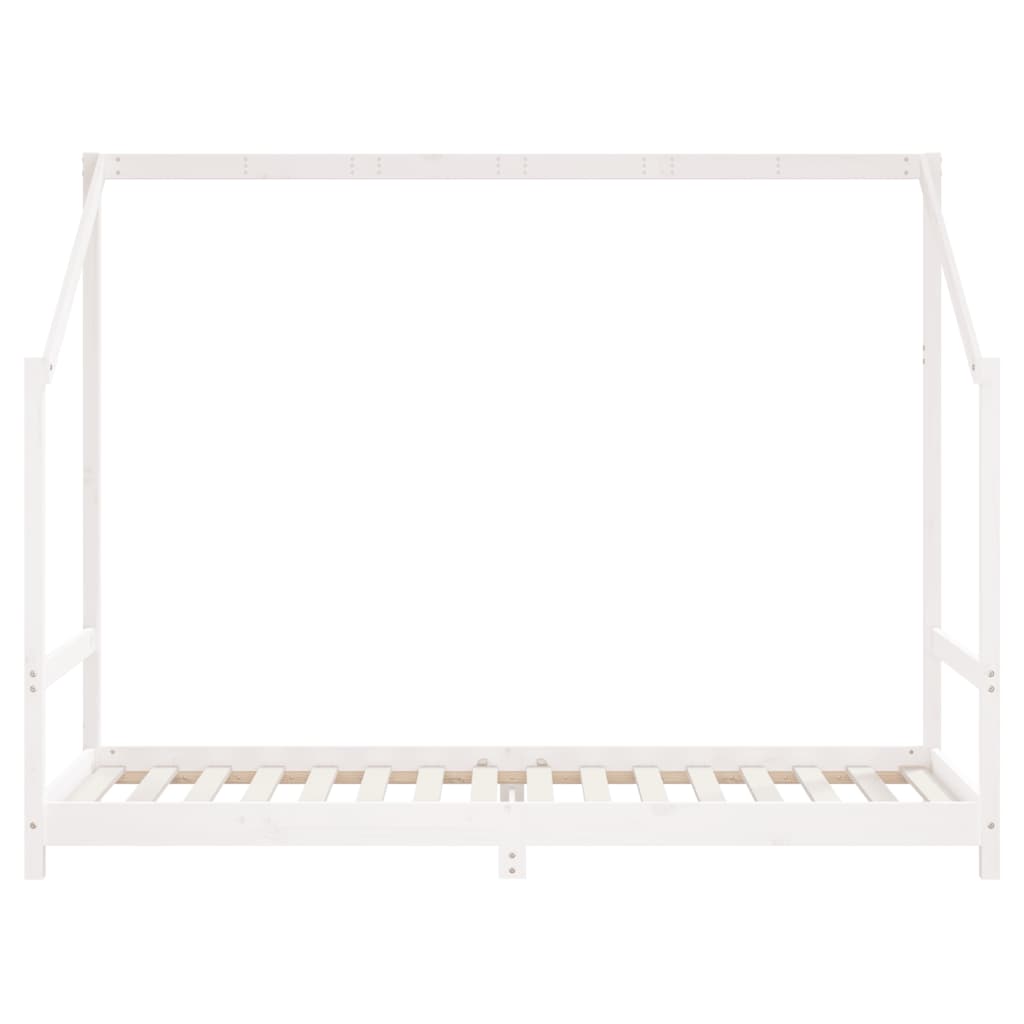 sengeramme til juniorseng 2x(90x200) cm massivt fyrretræ hvid