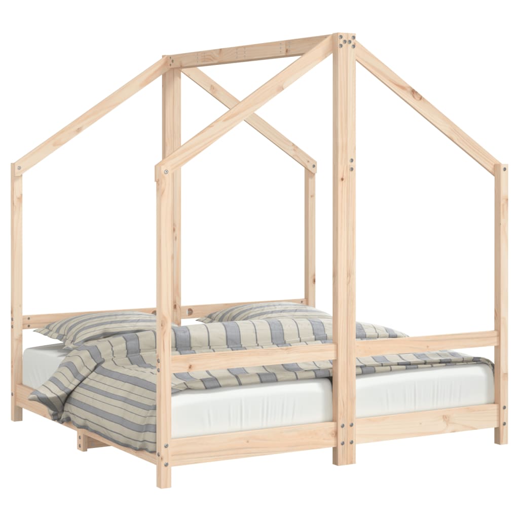sengeramme til juniorseng 2x(70x140) cm massivt fyrretræ