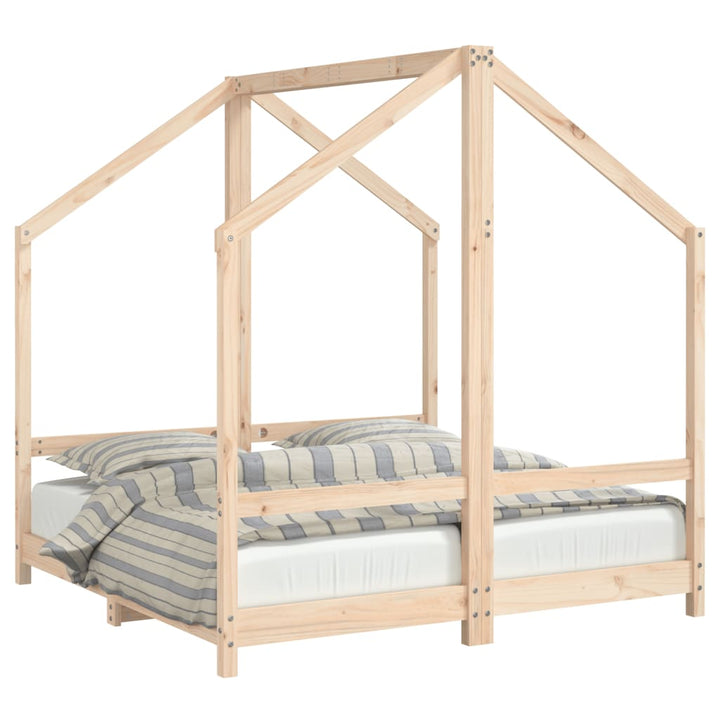 sengeramme til juniorseng 2x(70x140) cm massivt fyrretræ