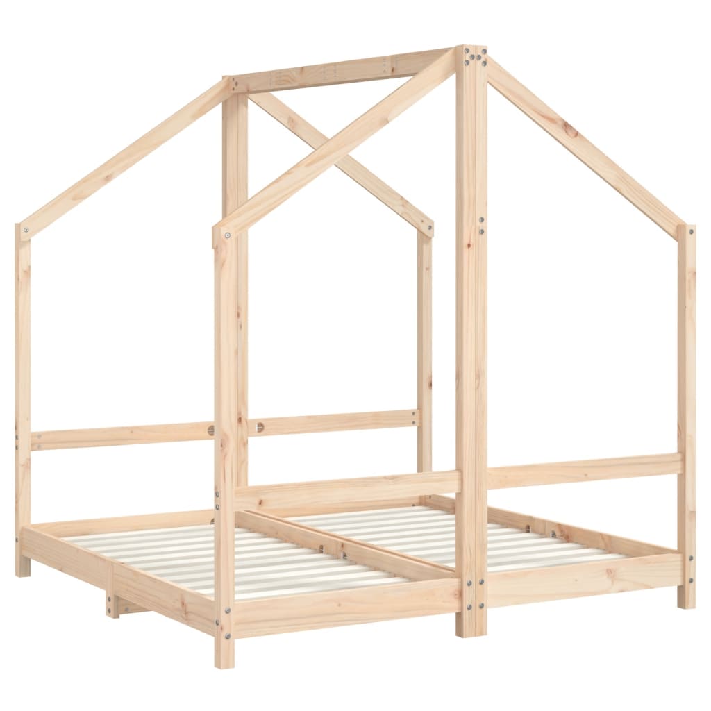 sengeramme til juniorseng 2x(70x140) cm massivt fyrretræ