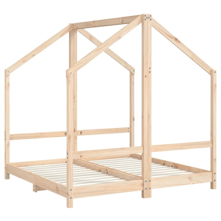 sengeramme til juniorseng 2x(70x140) cm massivt fyrretræ