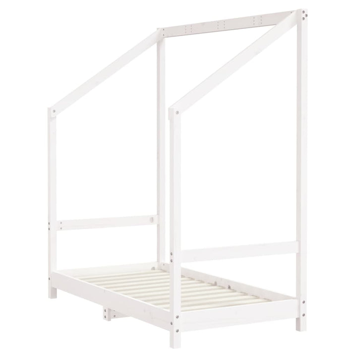 sengeramme til juniorseng 2x(70x140) cm massivt fyrretræ hvid