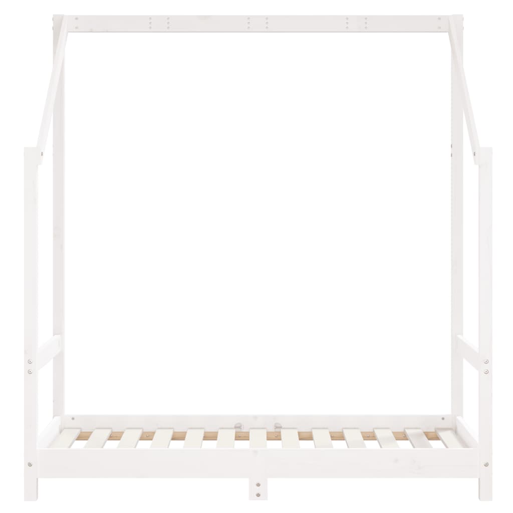sengeramme til juniorseng 2x(70x140) cm massivt fyrretræ hvid