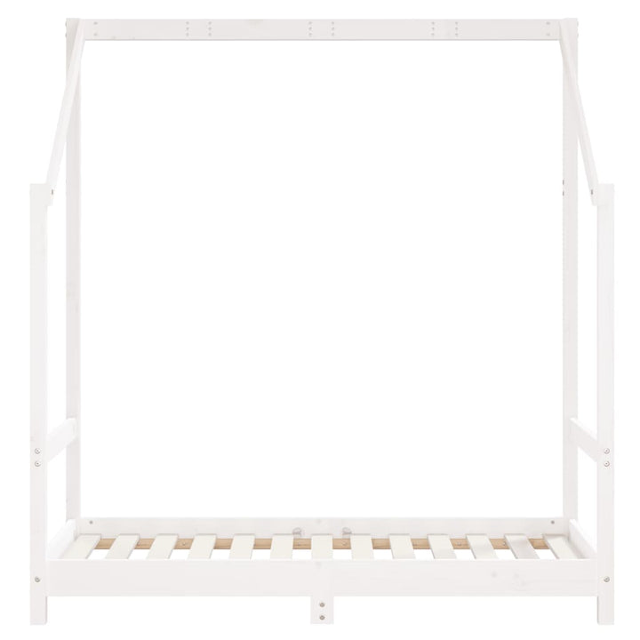sengeramme til juniorseng 2x(70x140) cm massivt fyrretræ hvid