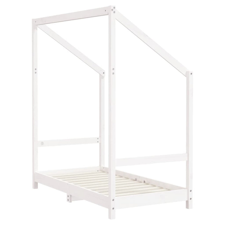 sengeramme til juniorseng 2x(70x140) cm massivt fyrretræ hvid