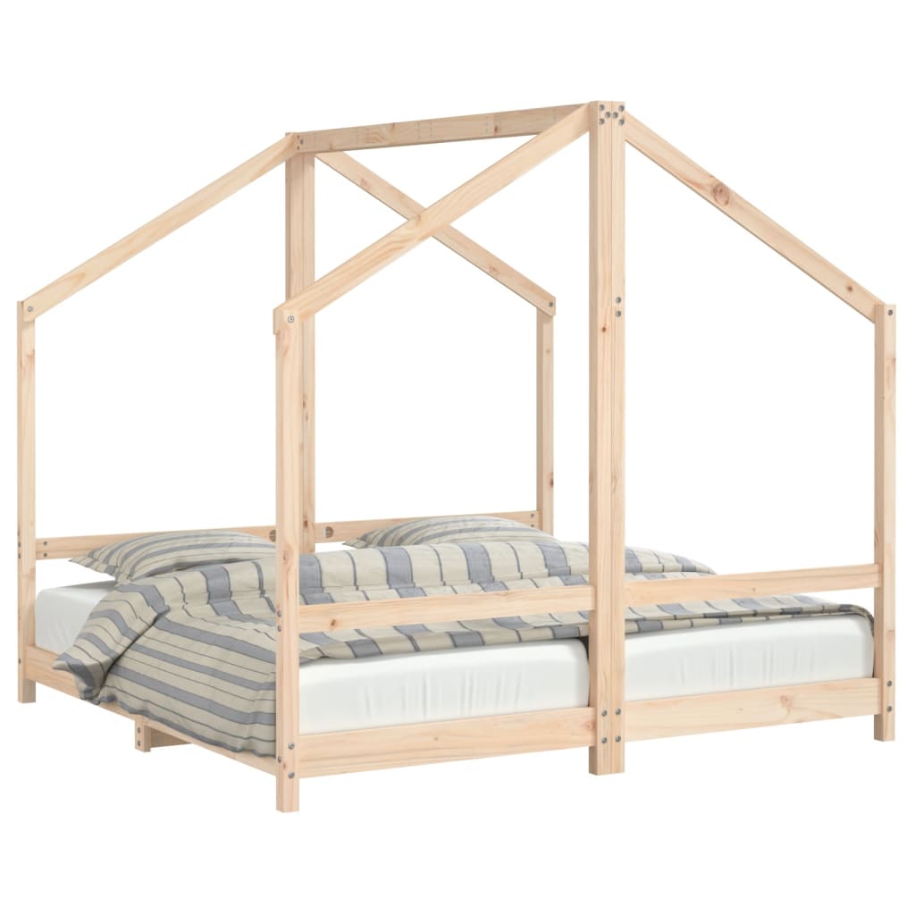 sengeramme til juniorseng 2x(80x160) cm massivt fyrretræ