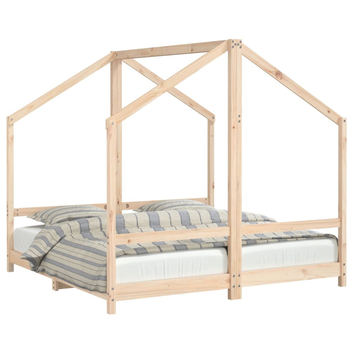 sengeramme til juniorseng 2x(80x160) cm massivt fyrretræ