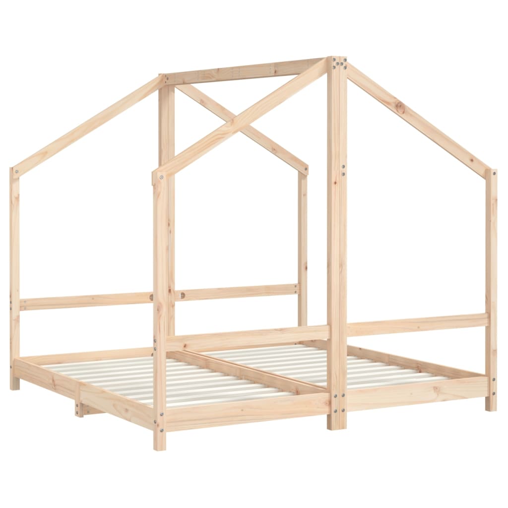 sengeramme til juniorseng 2x(80x160) cm massivt fyrretræ