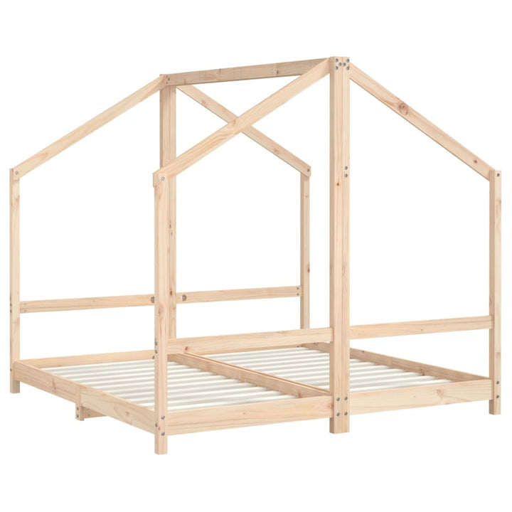 sengeramme til juniorseng 2x(80x160) cm massivt fyrretræ