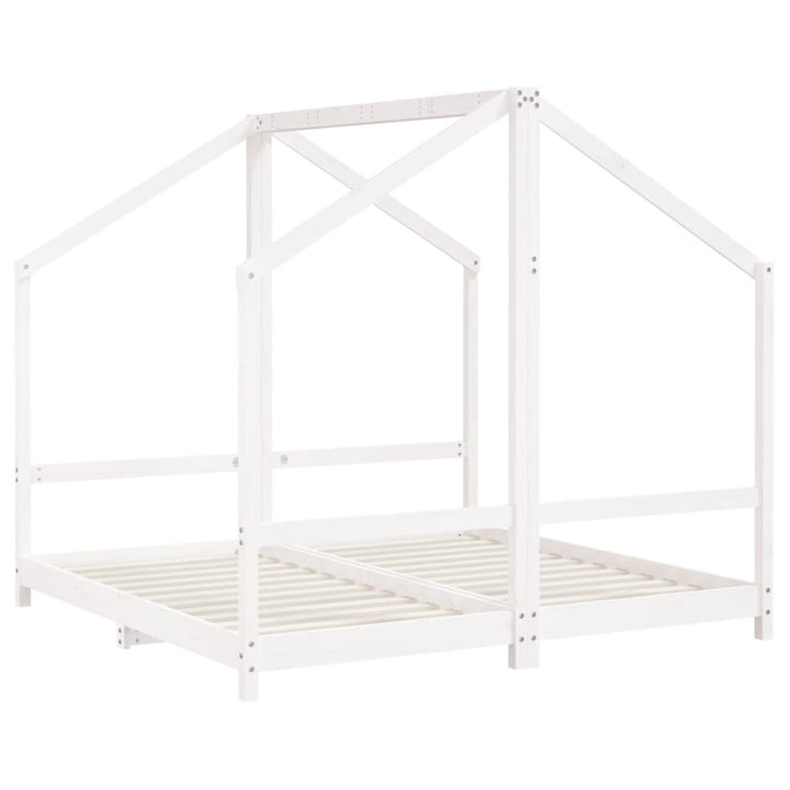 sengeramme til juniorseng 2x(80x160) cm massivt fyrretræ hvid