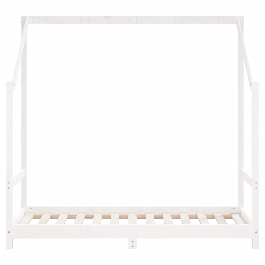 sengeramme til juniorseng 2x(80x160) cm massivt fyrretræ hvid