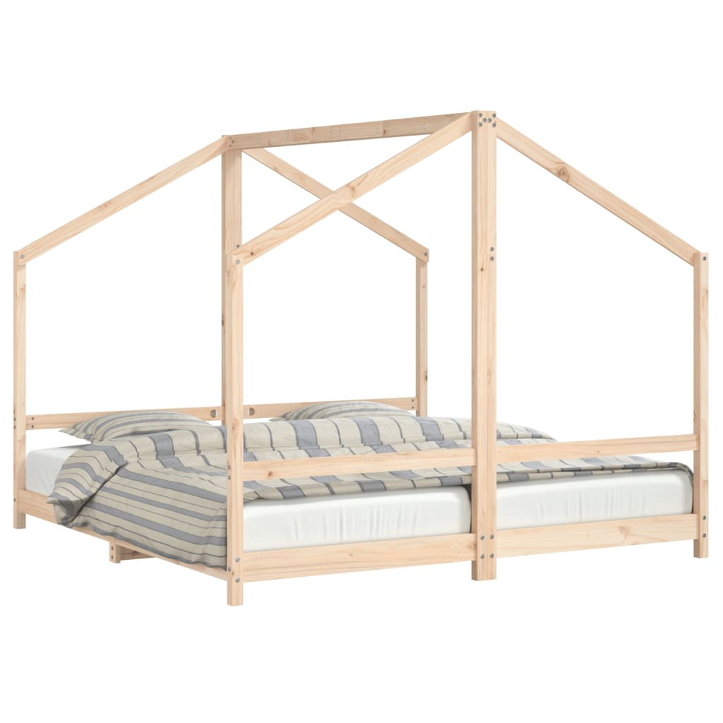 sengeramme til juniorseng 2x(90x190) cm massivt fyrretræ