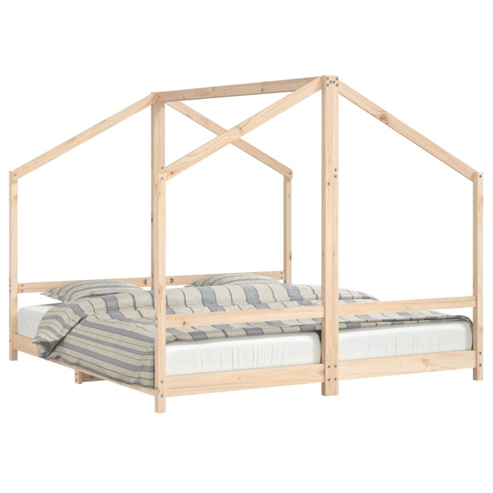 sengeramme til juniorseng 2x(90x190) cm massivt fyrretræ