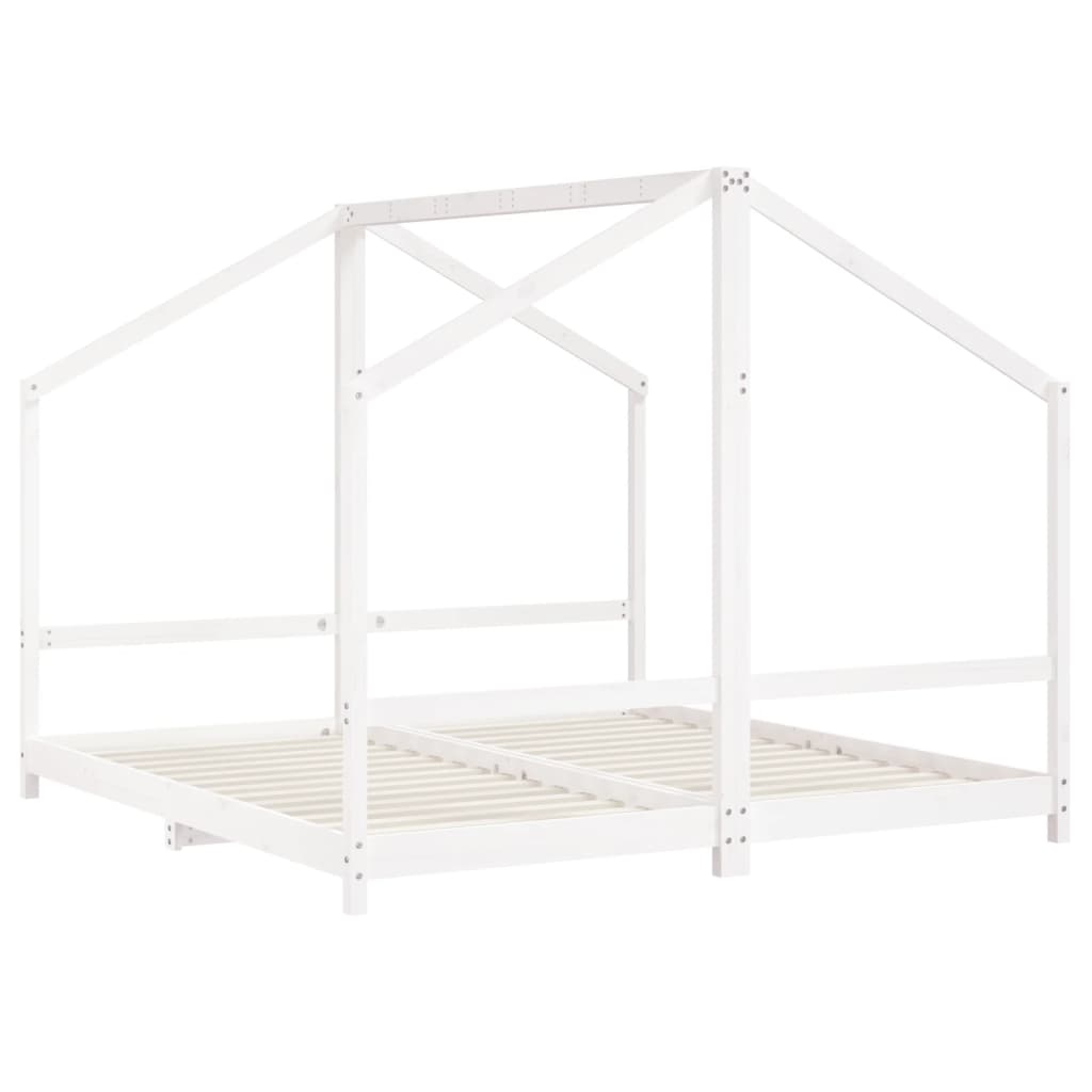 sengeramme til juniorseng 2x(90x190) cm massivt fyrretræ hvid
