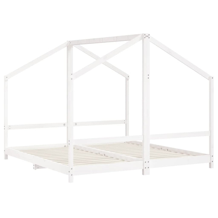 sengeramme til juniorseng 2x(90x190) cm massivt fyrretræ hvid