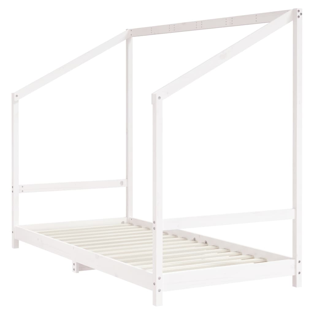sengeramme til juniorseng 2x(90x190) cm massivt fyrretræ hvid