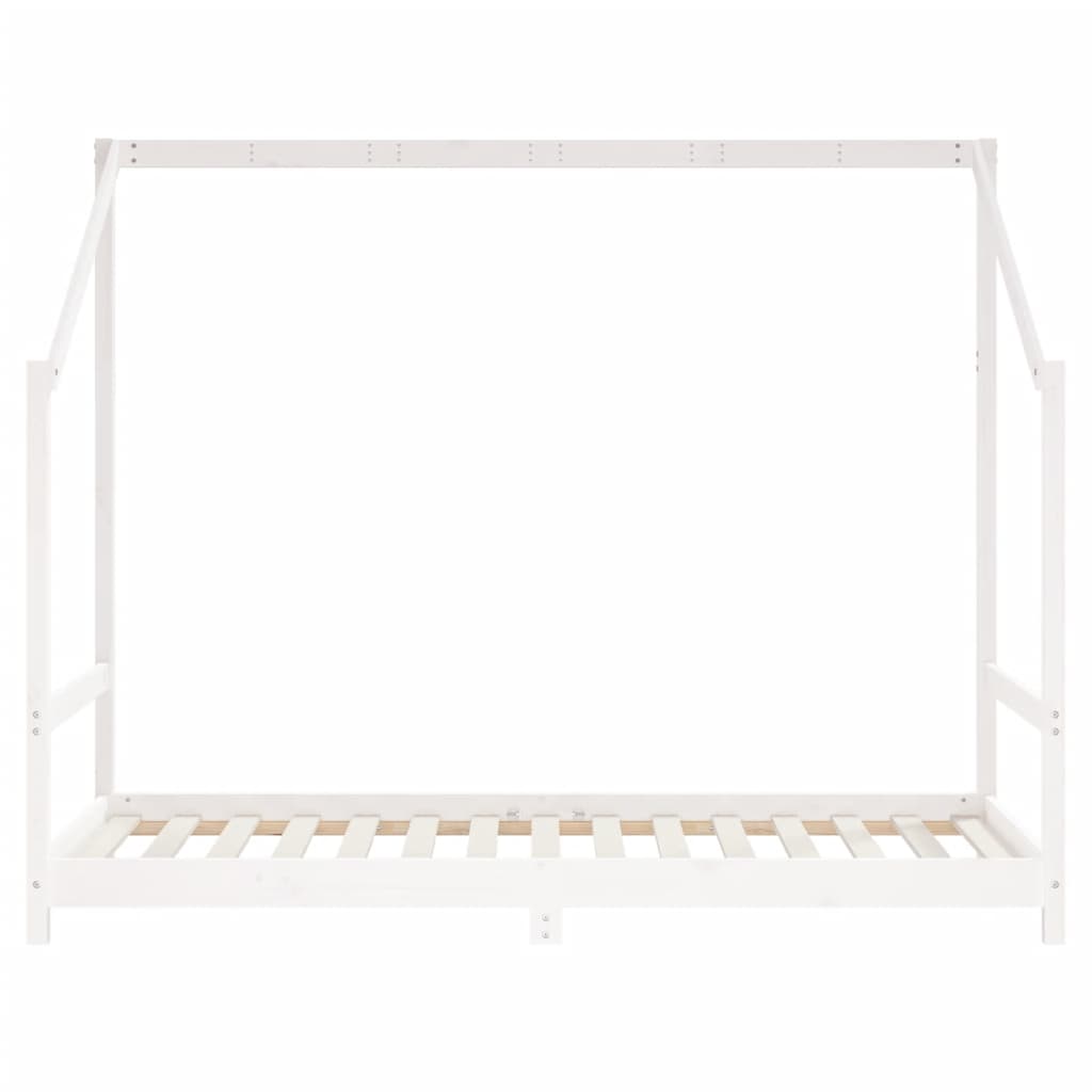 sengeramme til juniorseng 2x(90x190) cm massivt fyrretræ hvid