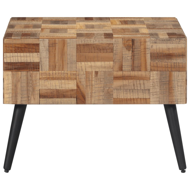 sofabord 55x55x40 cm massivt genbrugsteak grå