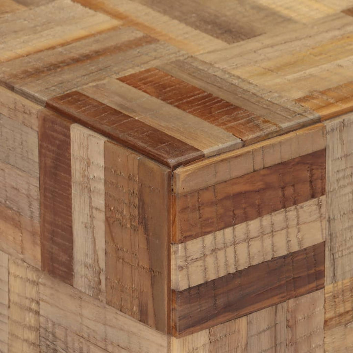 sofabord 55x55x40 cm massivt genbrugsteak grå