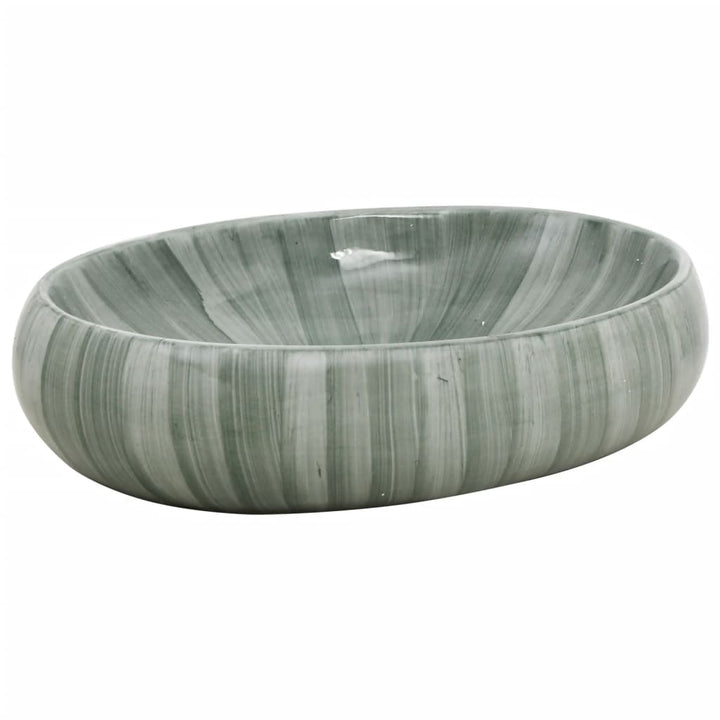 håndvask til bordplade 59x40x15 cm oval keramik grøn