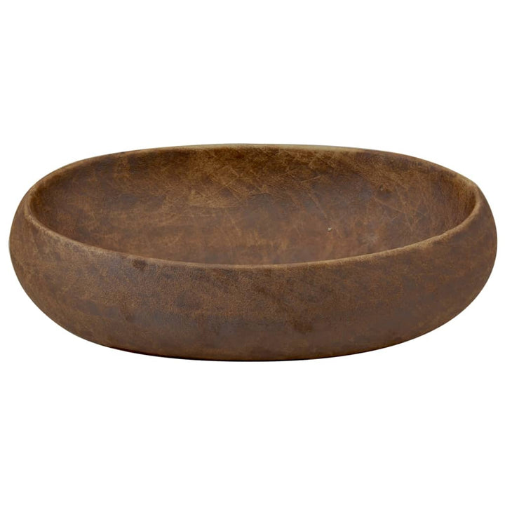 håndvask til bordplade 59x40x15 cm oval keramik brun