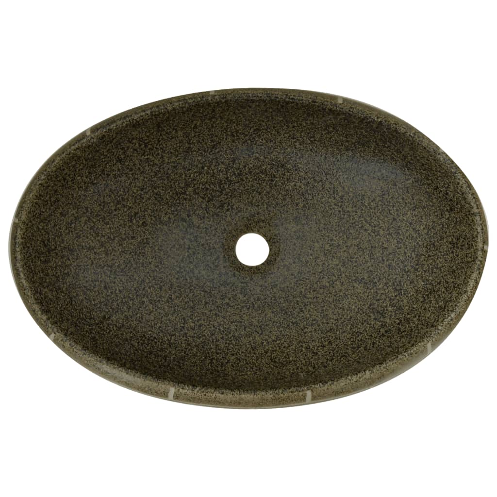 håndvask til bordplade 59x40x15 cm oval keramik flerfarvet