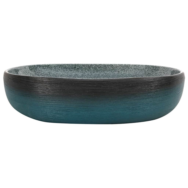 håndvask til bordplade 59x40x14 cm oval keramik turkis