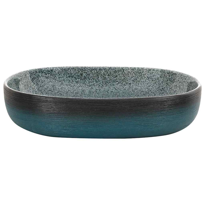 håndvask til bordplade 59x40x14 cm oval keramik turkis