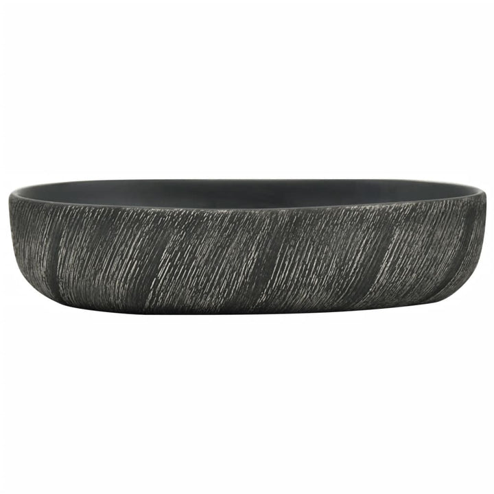 håndvask til bordplade 59x40x14 cm oval keramik sort