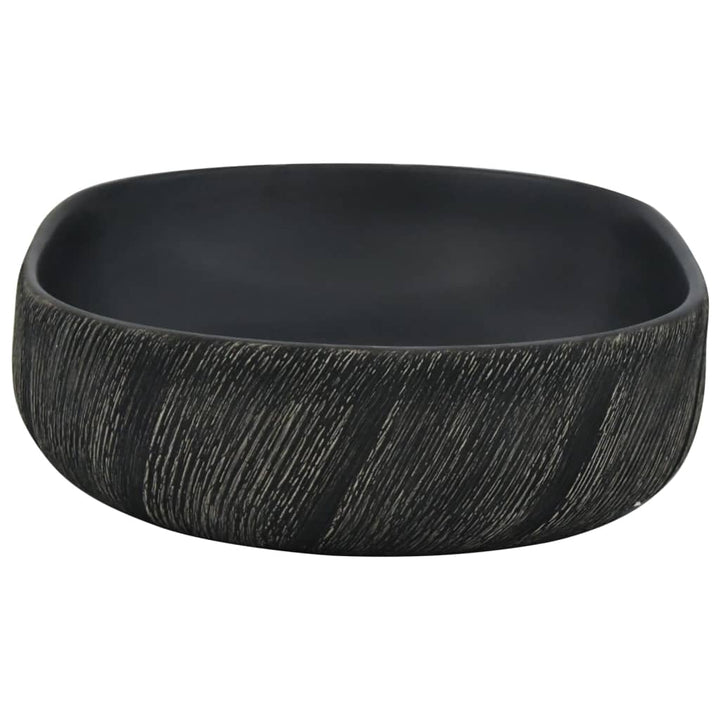 håndvask til bordplade 59x40x14 cm oval keramik sort