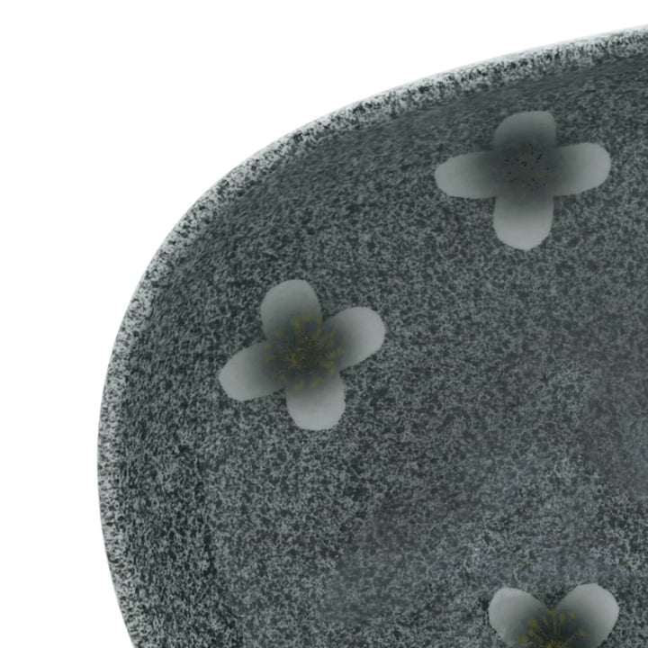 håndvask til bordplade 59x40x14 cm oval keramik blå