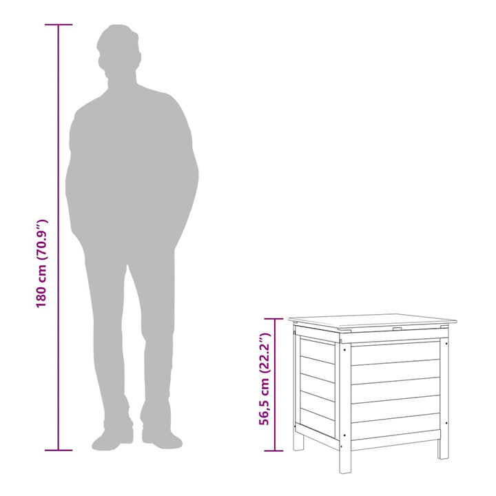 opbevaringsboks til haven 50x49x56,5 cm massivt grantræ hvid
