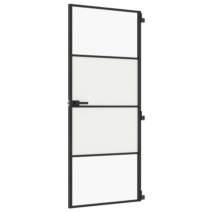 dør 83x201,5 cm hærdet glas og aluminium sort
