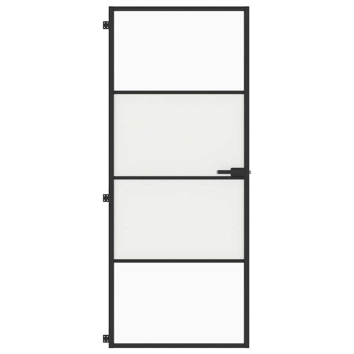 dør 83x201,5 cm hærdet glas og aluminium sort