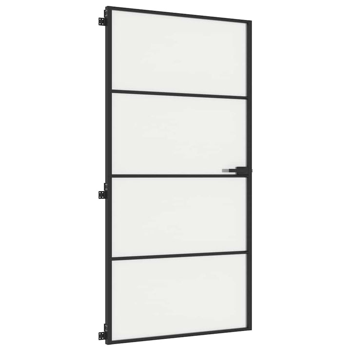 dør 102,5x201,5 cm hærdet glas og aluminium sort