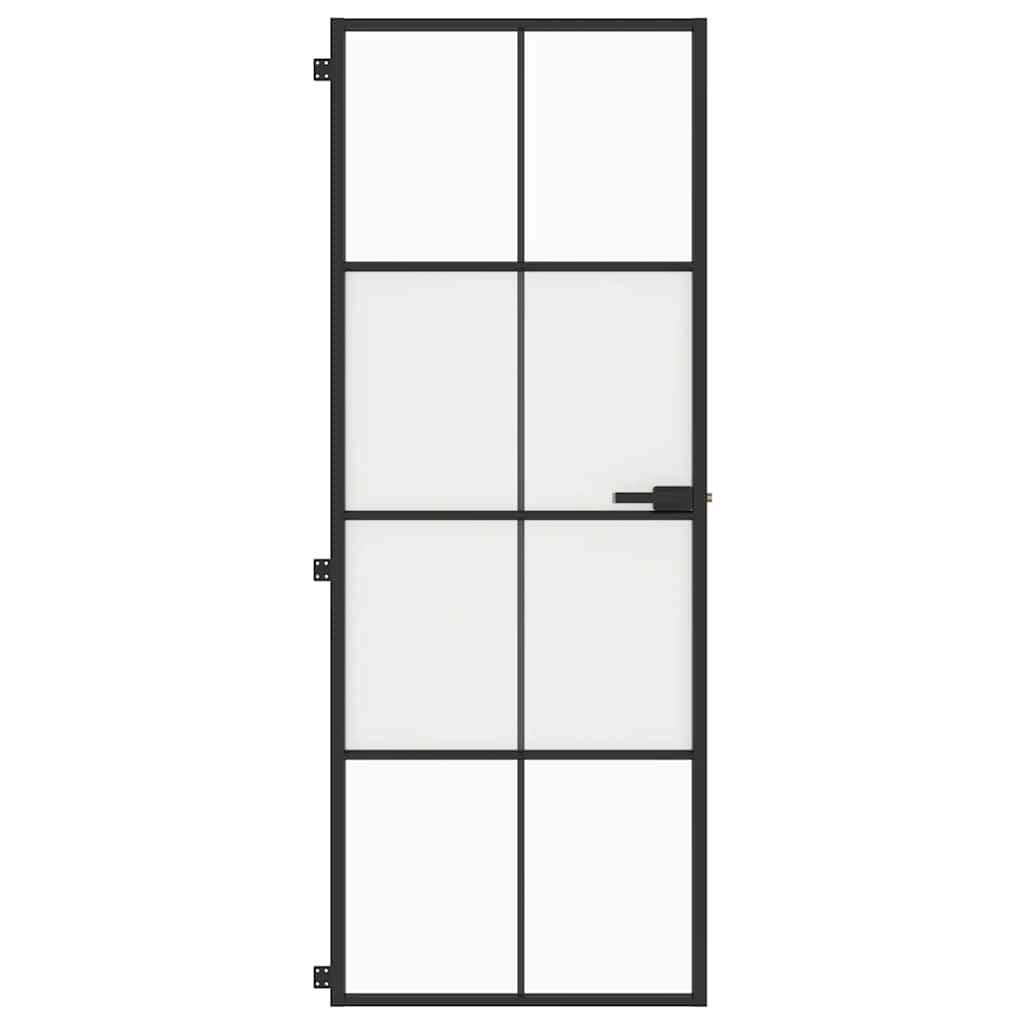 dør 76x201,5 cm hærdet glas og aluminium sort
