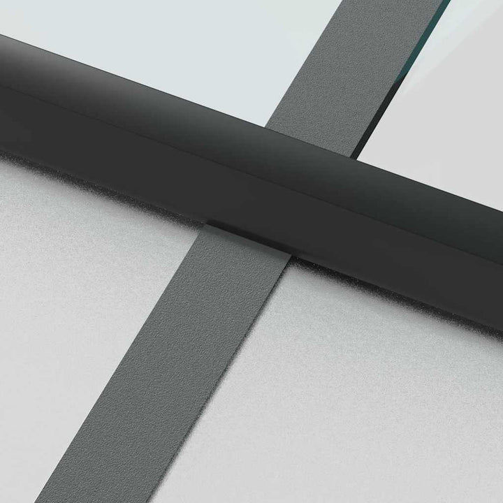 dør 76x201,5 cm hærdet glas og aluminium sort