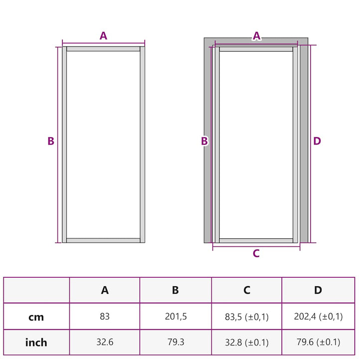 dør 83x201,5 cm hærdet glas og aluminium sort