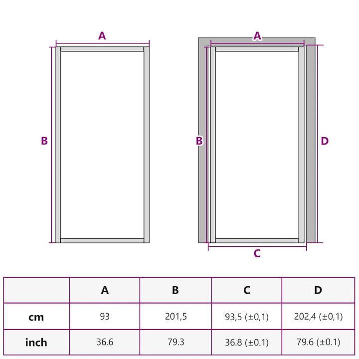 dør 93x201,5 cm hærdet glas og aluminium sort