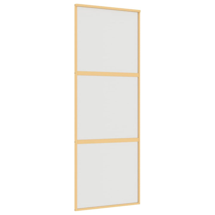 skydedør 76x205 cm matteret sikkerhedsglas og aluminium gylden