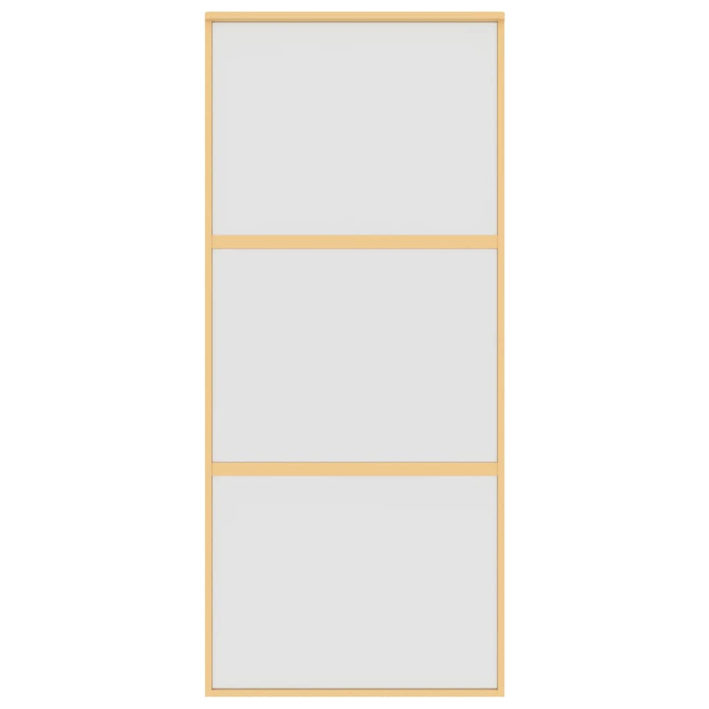 skydedør 90x205 cm matteret sikkerhedsglas og aluminium gylden