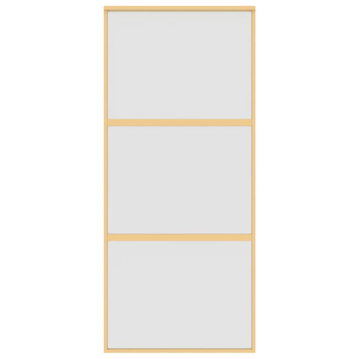 skydedør 90x205 cm matteret sikkerhedsglas og aluminium gylden